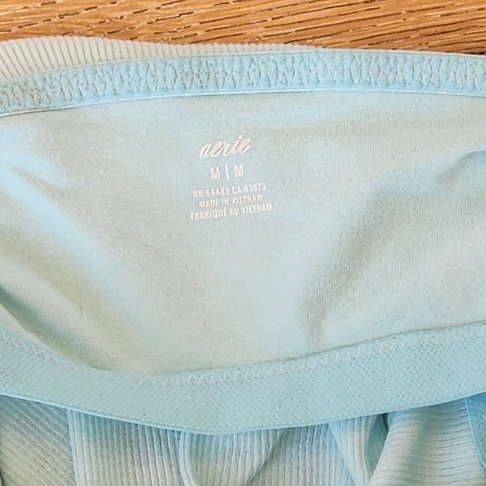 Aerie Light Aqua Blue Tube Top Built in Bra - Picture 3 of 3
